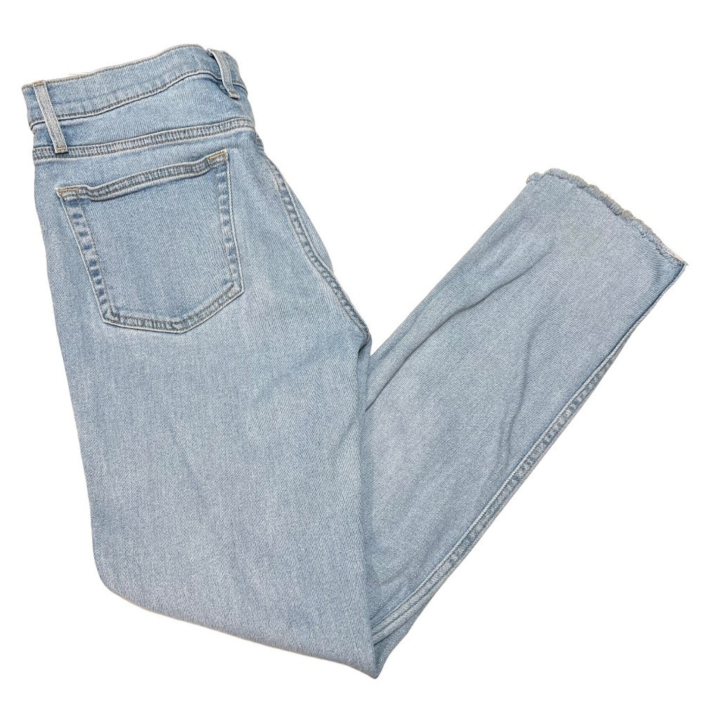 ReDone Comfort Stretch High Rise Button Fly Distressed Stove Pipe Jeans Women 31 - Picture 10 of 15